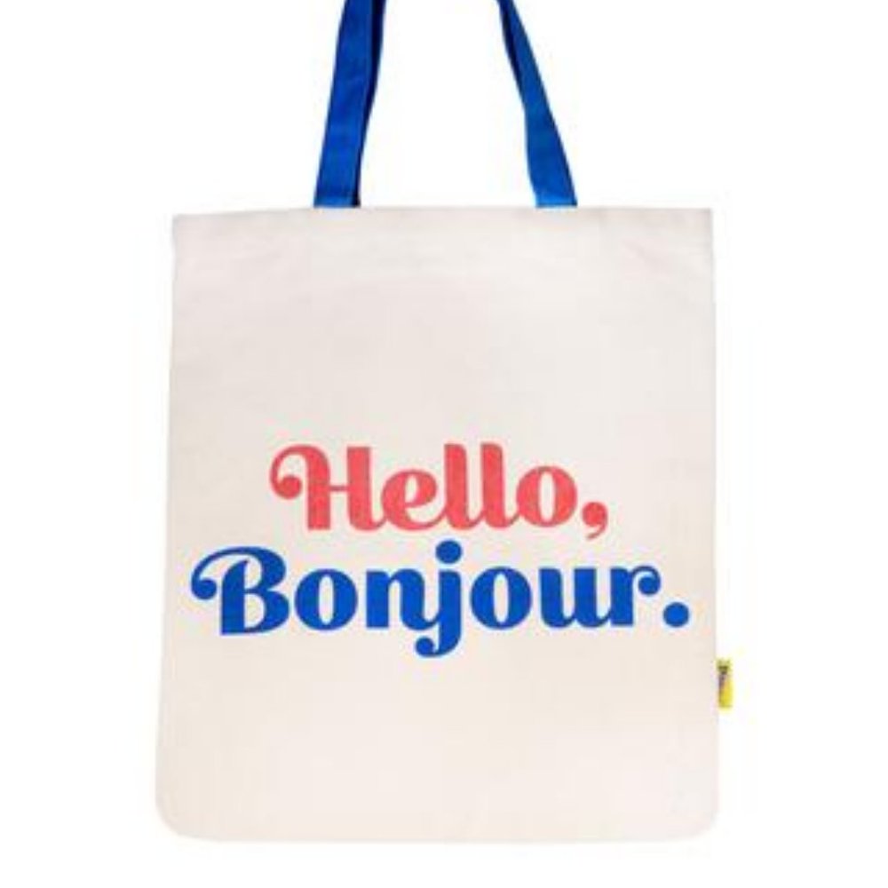 Main & Local "Hello Bonjour" Heavy Duty Canvas Tote